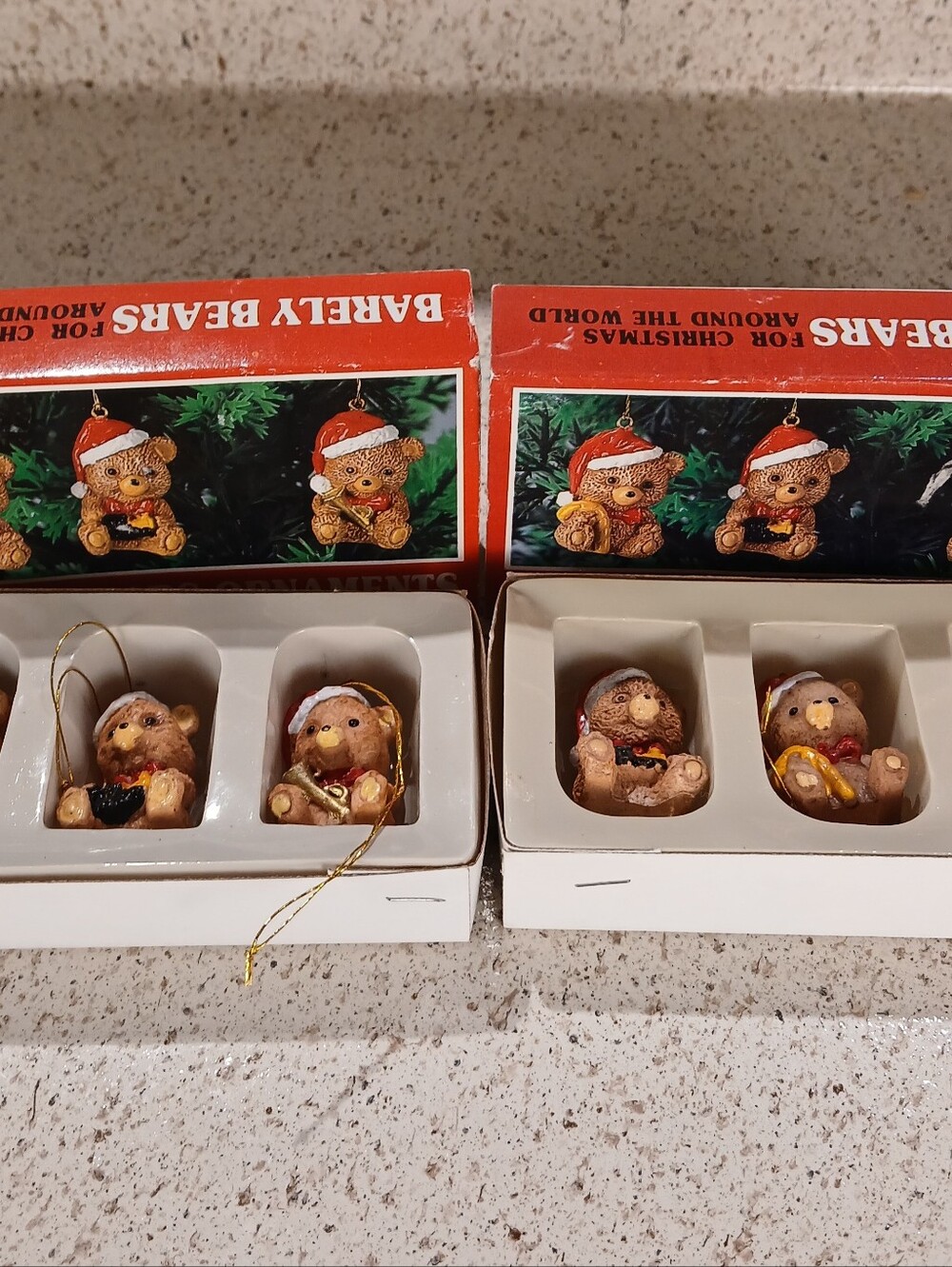 Vintage Barely Bears Ornaments House Lloyd Christmas Around the World - 2 Sets